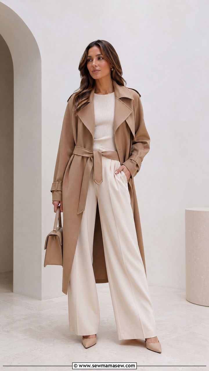 Monochrome Trench Coat Outfit - 35 trench coat outfit ideas for women