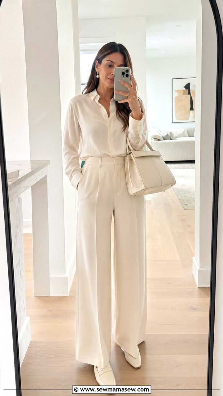 Monochrome ivory outfit - 35 Quiet luxury outfits 2026