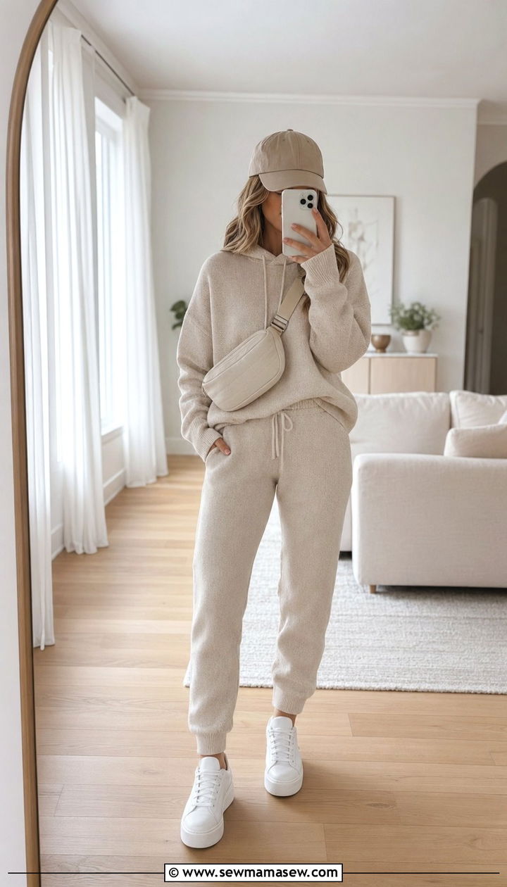 Monochrome matching set with sneakers outfit petite - 35 Outfit ideas for petite women