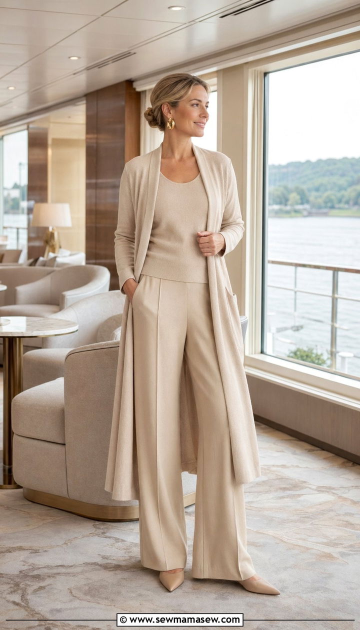 Monochrome outfit for river cruise - 35 River cruise outfit ideas
