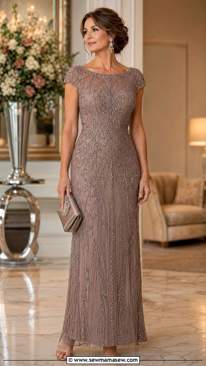 Mother of the bride beaded evening gown - 35 Mother of the bride outfit ideas