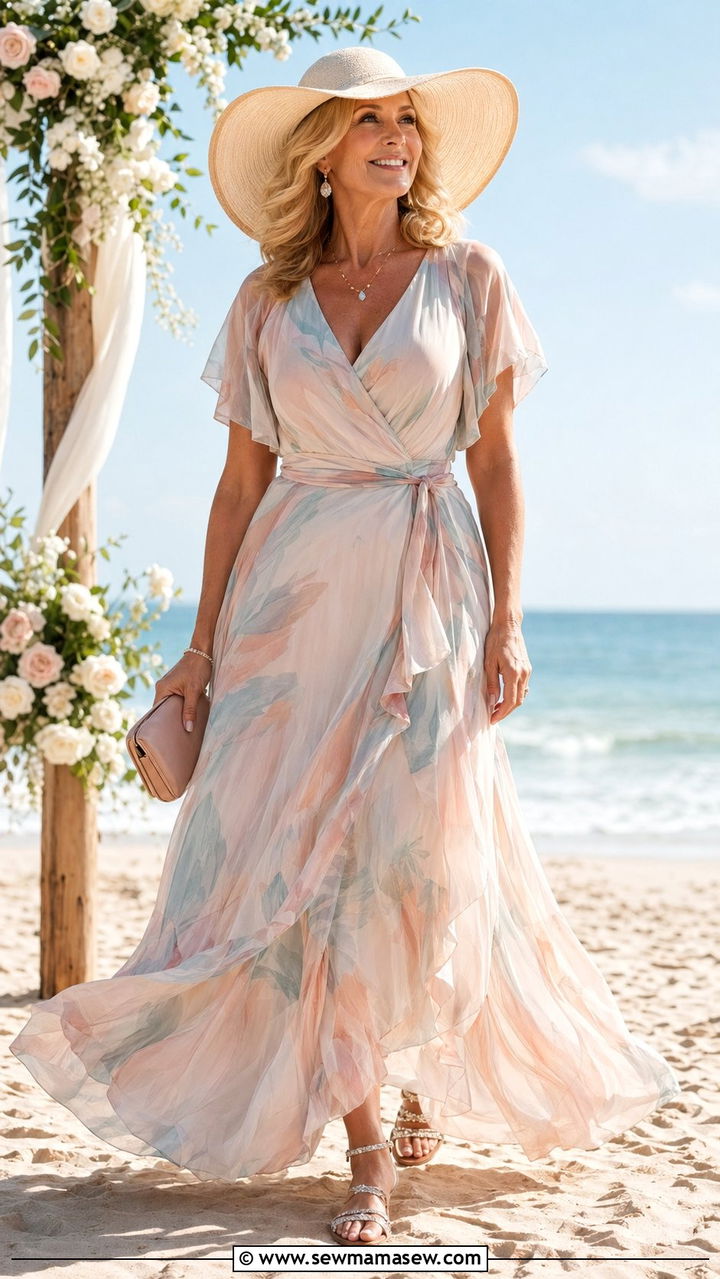 Mother of the bride chiffon maxi dress - 35 Mother of the bride outfit ideas