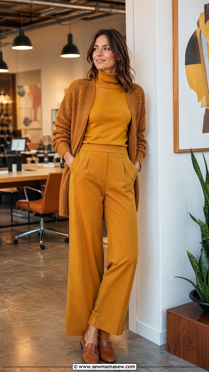 Mustard Yellow Retro Tonal Outfit - 35 Tonal outfit ideas