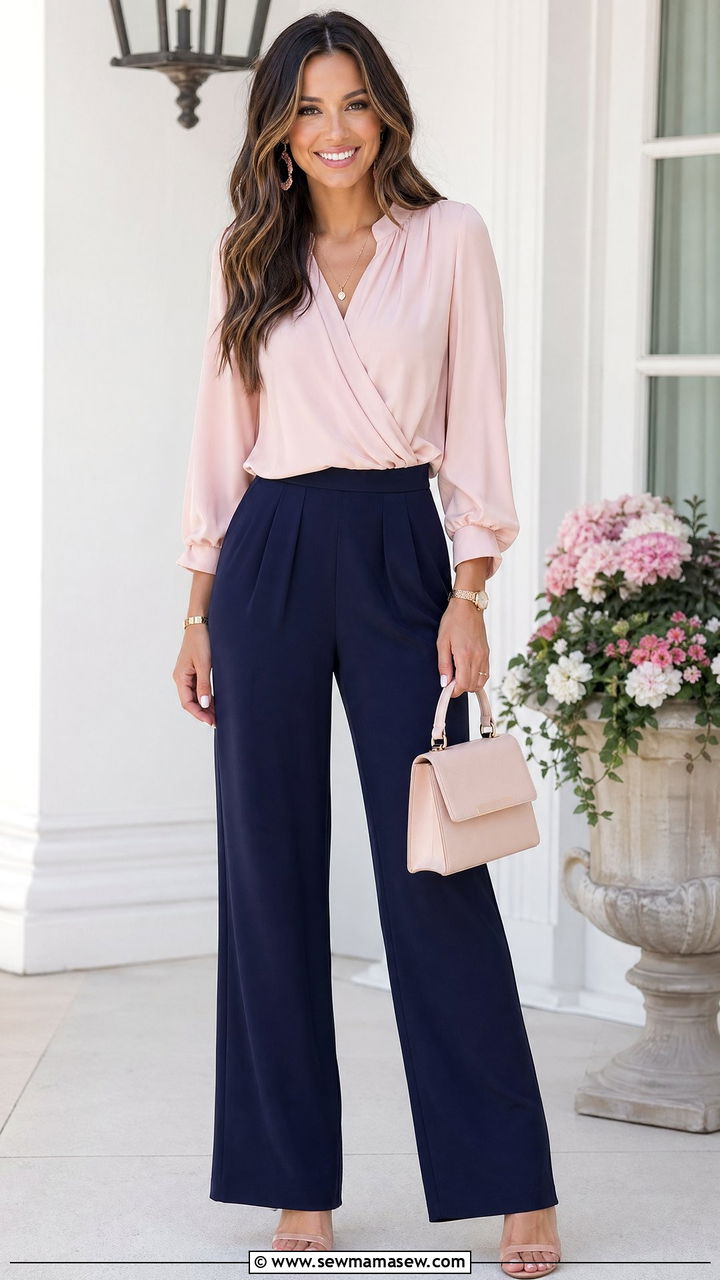 Navy And Blush Pink Outfit - 35 spring navy outfit ideas