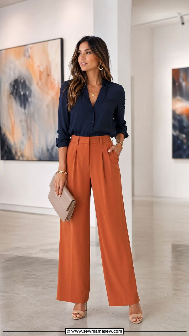 Navy And Orange Outfit Combination - 35 spring navy outfit ideas