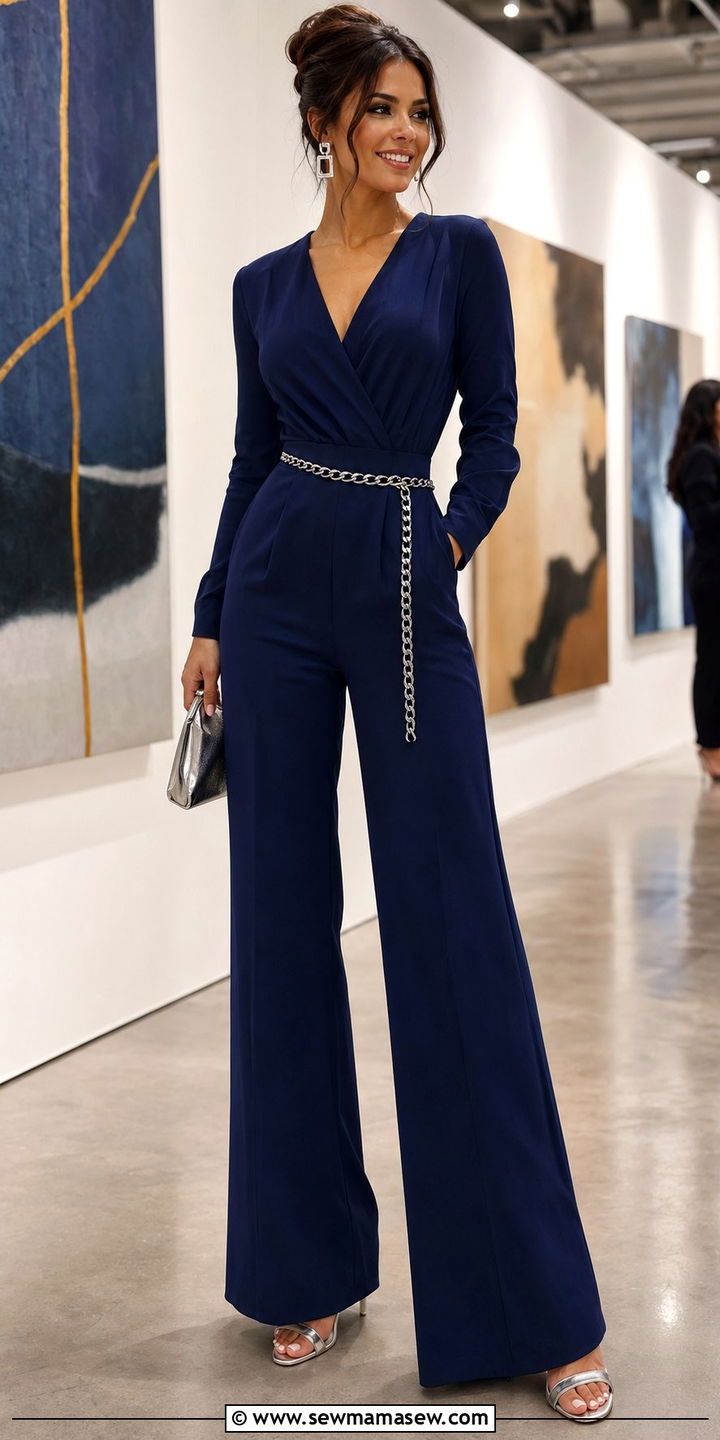 Navy Blue Jumpsuit Wedding Guest - 30 Blue dress outfit ideas for wedding guest