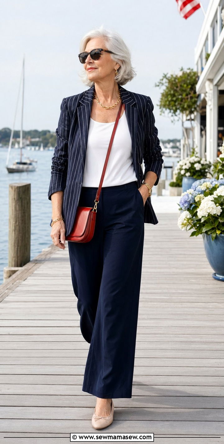 Navy Palazzo Pants Outfit Women Over 60 - 30 Best pants for women over 60