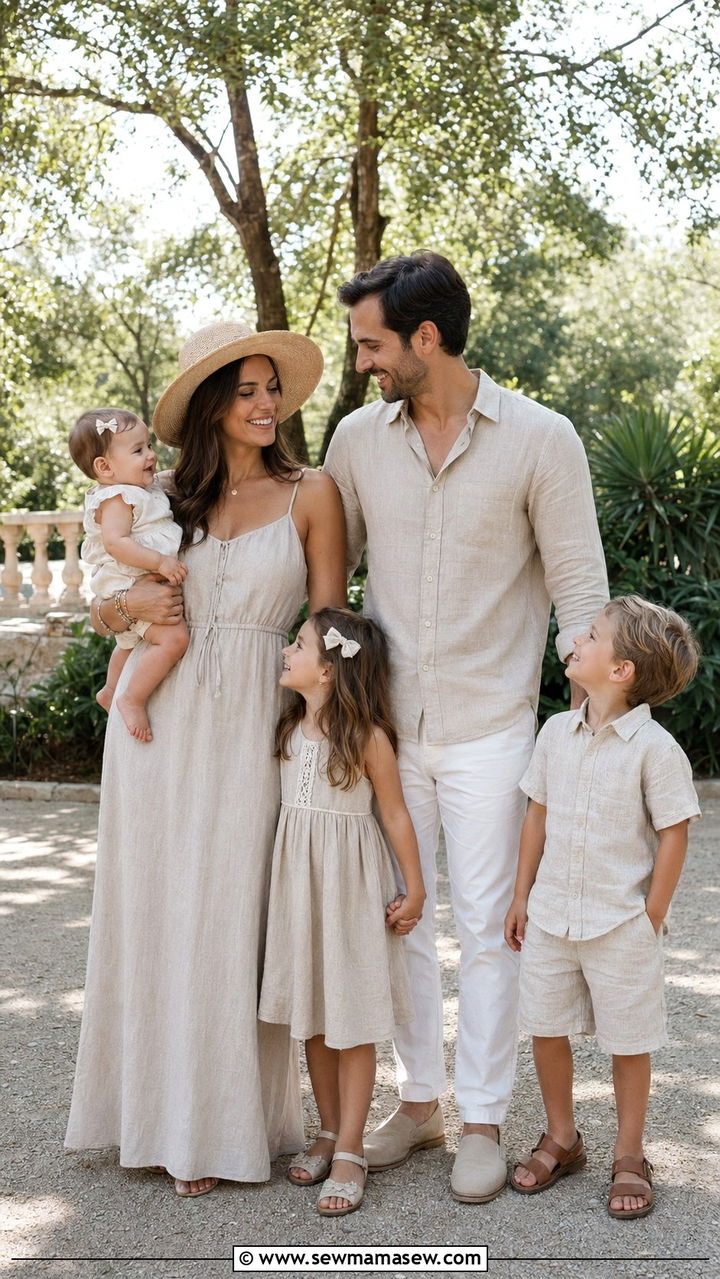 Neutral Linen Outfits For Summer Family Photos - 30 What to wear for summer family photos