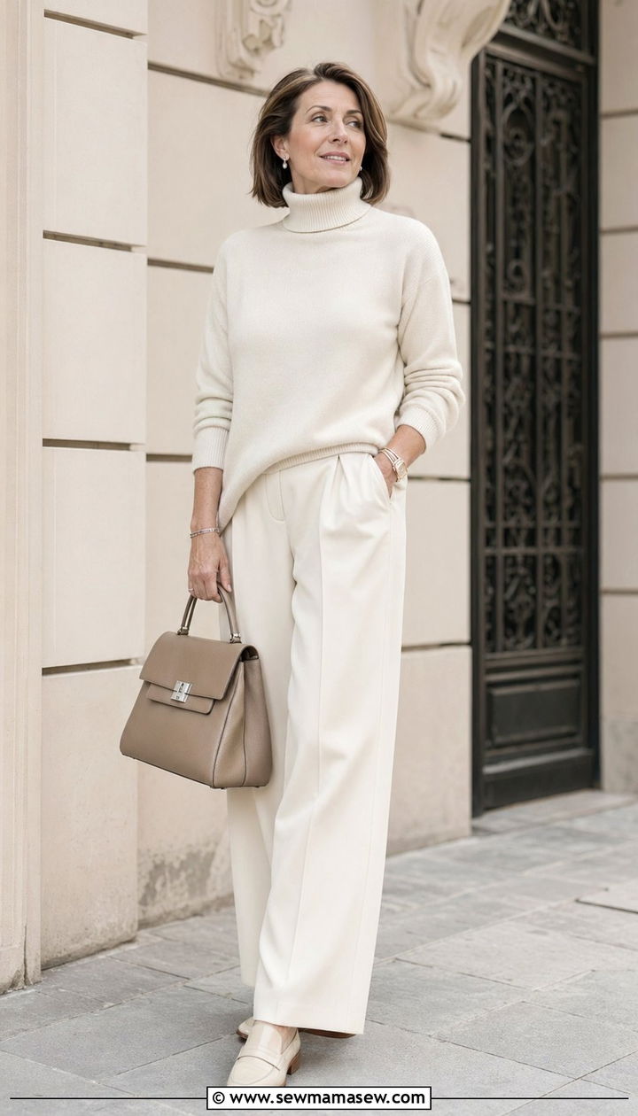 Neutral Monochrome Aging Gracefully Outfit - 30 Aging gracefully outfit ideas