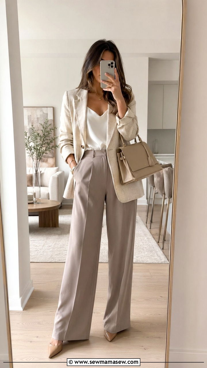 Neutral Monochrome Spring Outfit - 30 spring monochrome outfit ideas