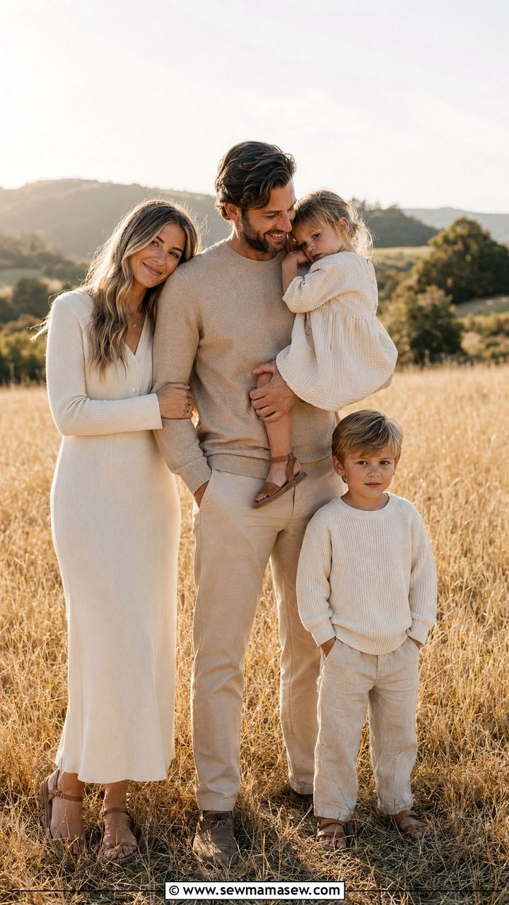 Neutral Tone Spring Family Picture Outfits - 30 What to wear for spring family photos