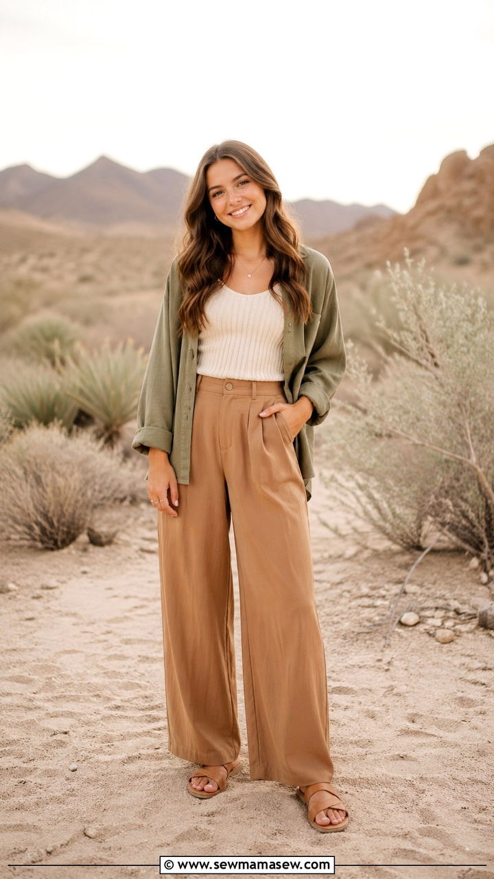 Neutral earth tone senior photo outfit - 30 Senior photoshoot outfit ideas