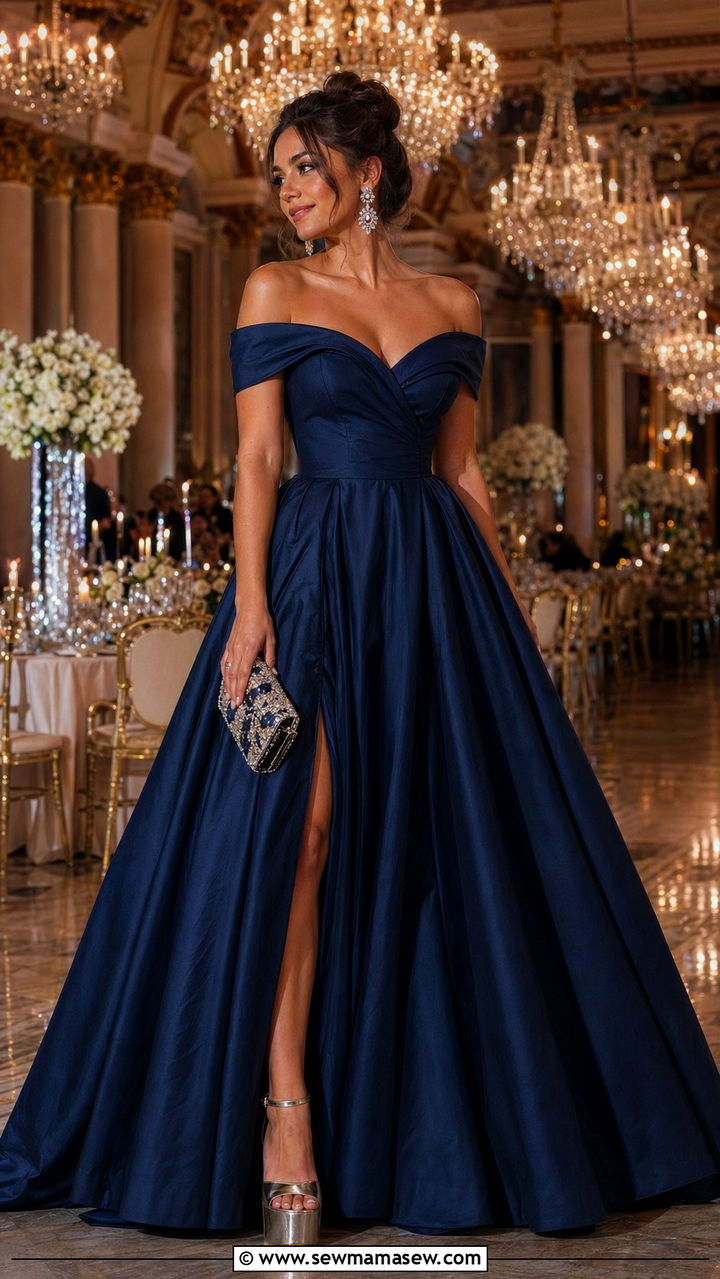 Off Shoulder Ball Gown Wedding Guest Outfit - 30 wedding guest outfits aesthetic