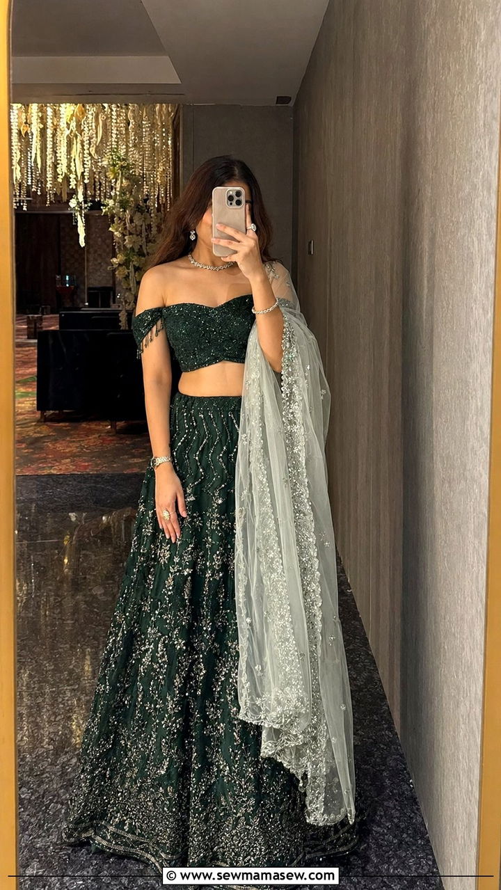 Off Shoulder Blouse Lehenga for Sangeet - 35 Sangeet outfit ideas