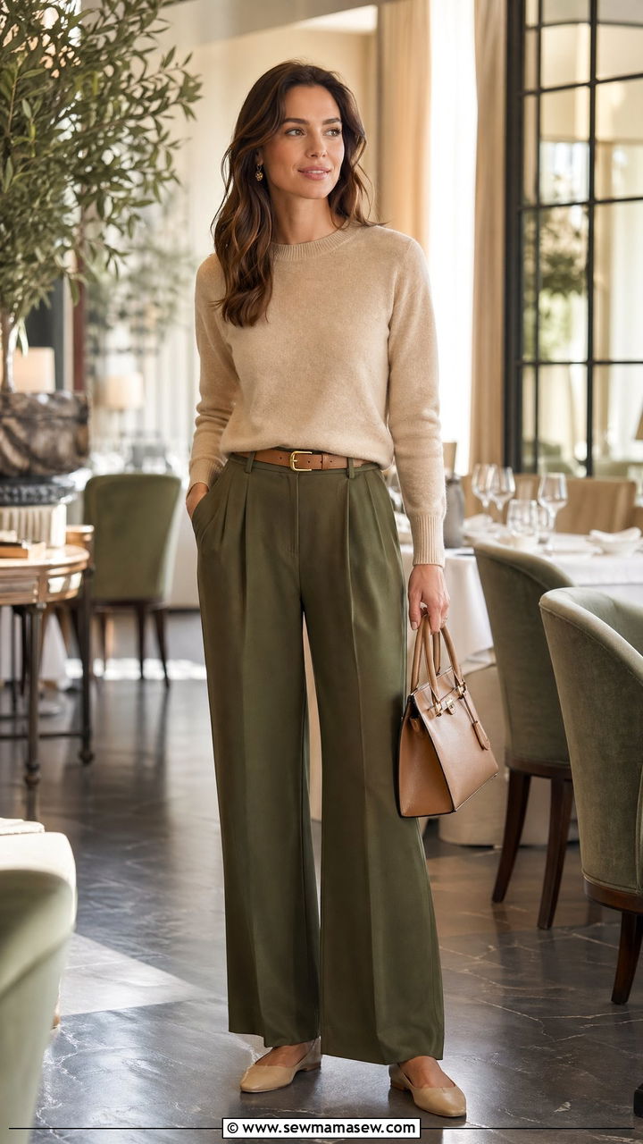Olive Green And Beige Neutral Outfit - 35 Spring outfits in olive green
