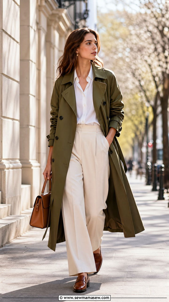 Olive Green Trench Coat Outfit Spring - 35 Spring outfits in olive green