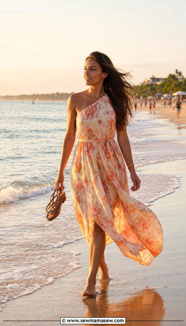 One Shoulder Maxi Dress Bali Outfit - 30 Bali summer outfit ideas