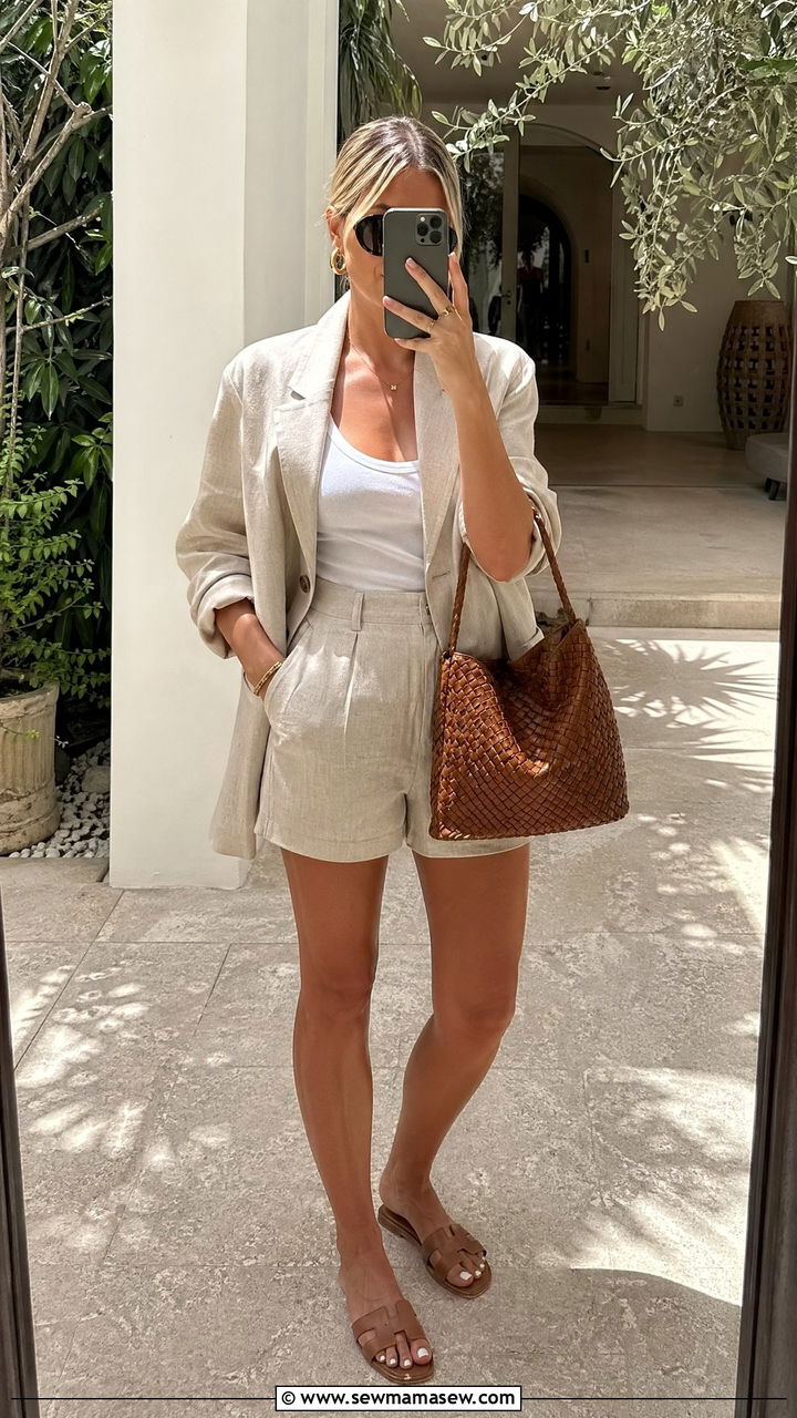 Oversized Blazer And Shorts Outfit - 35 spring street style outfits