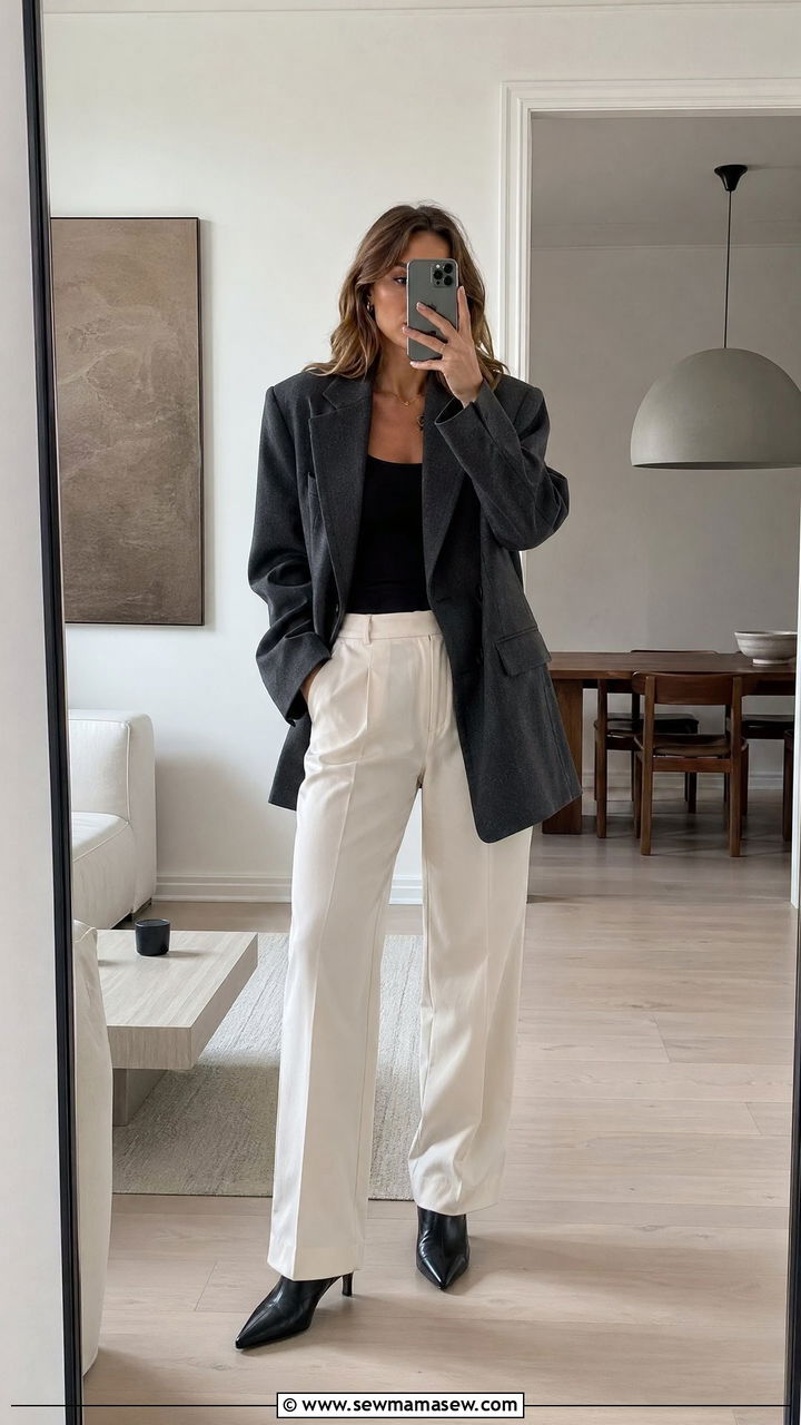 Oversized Blazer And Tailored Trousers Copenhagen Outfit - 35 Copenhagen outfits ideas