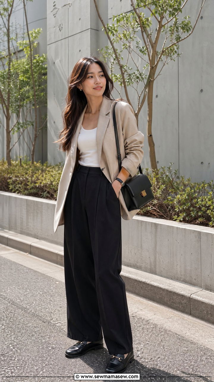 Oversized Blazer And Wide Leg Trousers Outfit Spring Japan - 35 Spring Japan outfit ideas