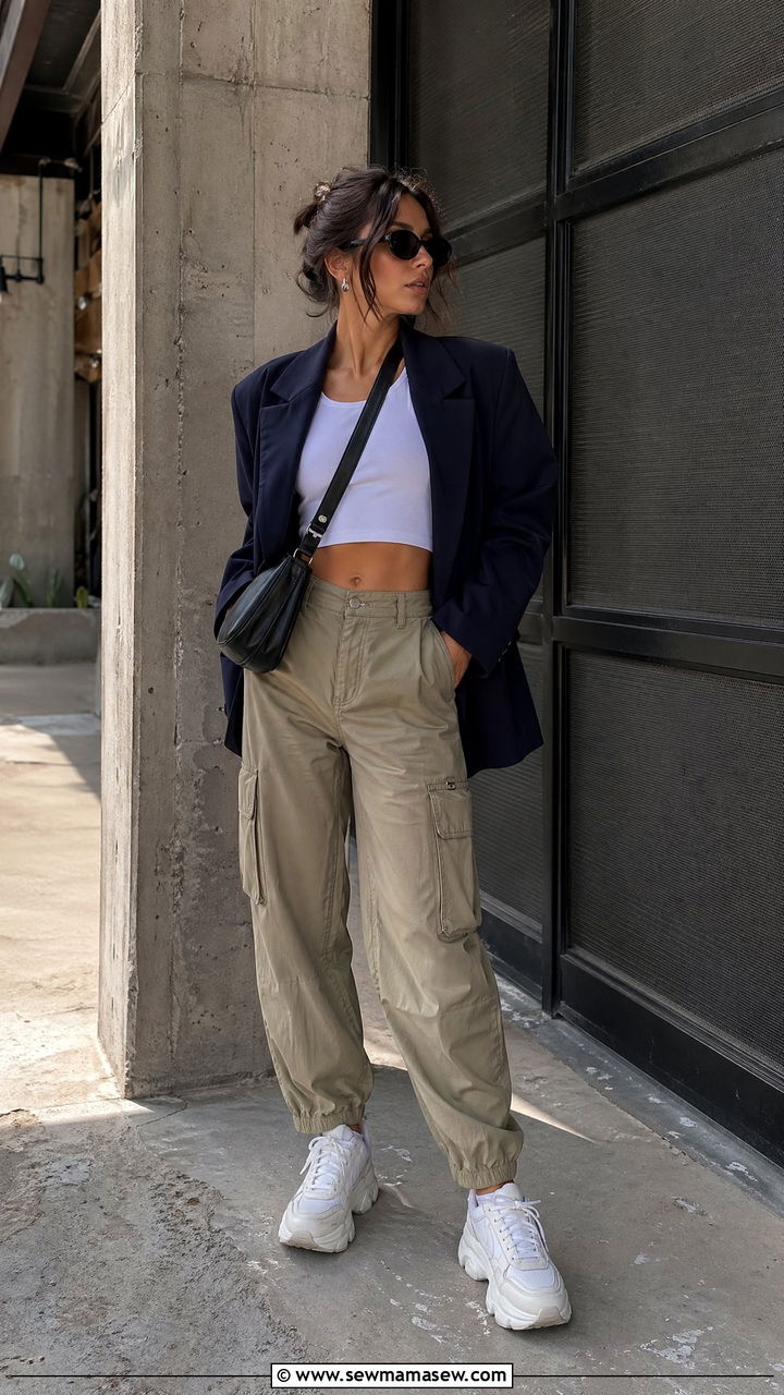 Oversized Blazer With Cargo Pants - 35 casual oversized blazer outfits