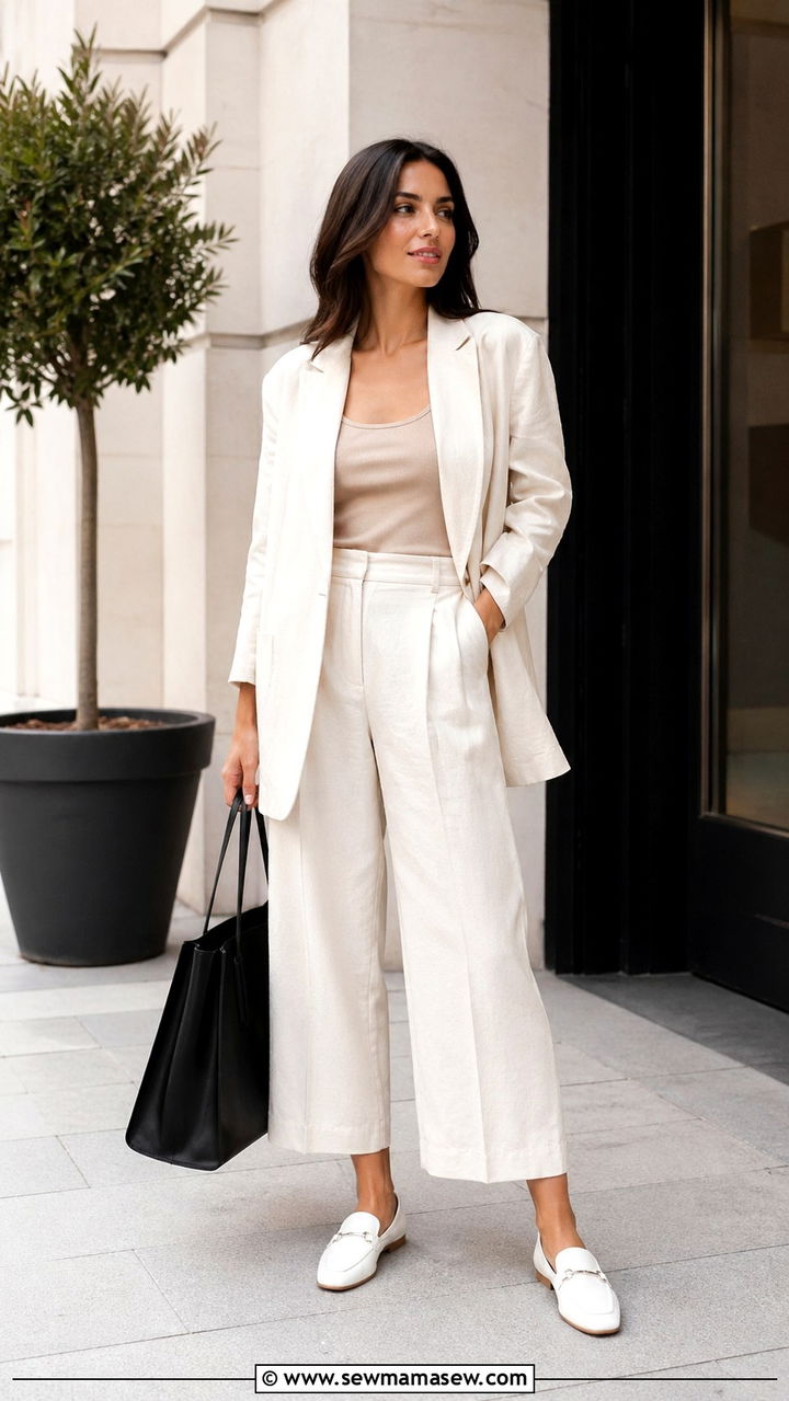Oversized Blazer With Cropped Trousers - 30 Spring capsule wardrobe modest