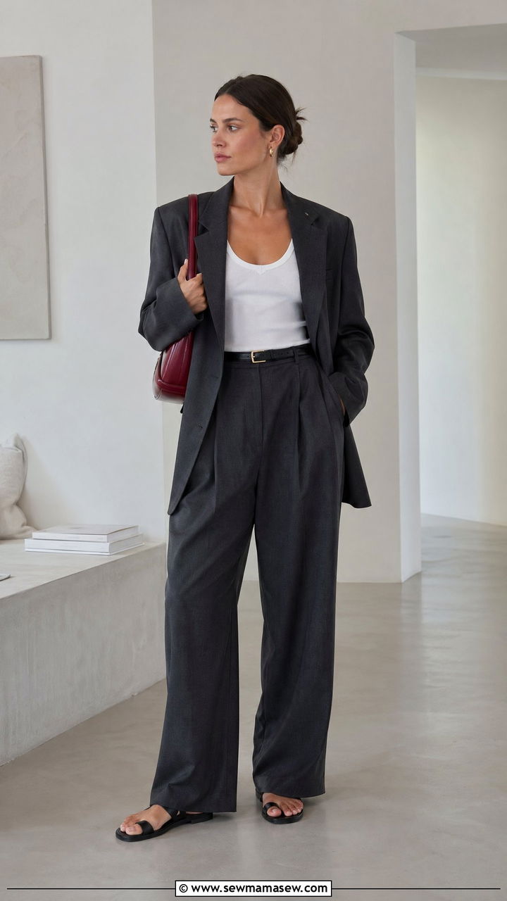 Oversized Blazer With Pleated Trousers Outfit - 35 Copenhagen outfit ideas