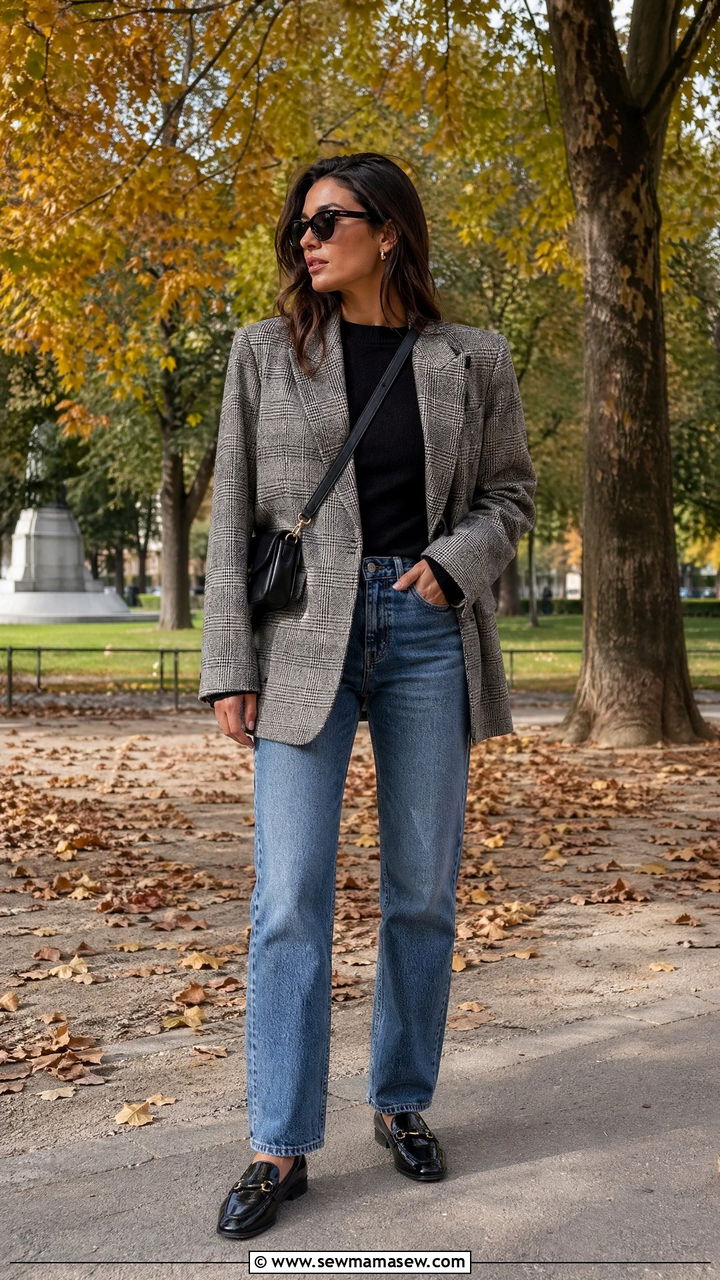 Oversized Blazer With Straight Leg Jeans And Loafers - 35 casual oversized blazer outfits