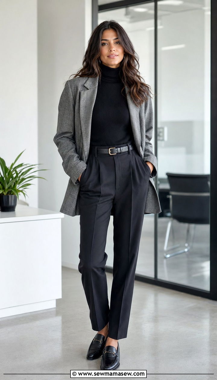 Oversized Blazer With Tailored Trousers and Loafers - 30 50 degree weather outfits