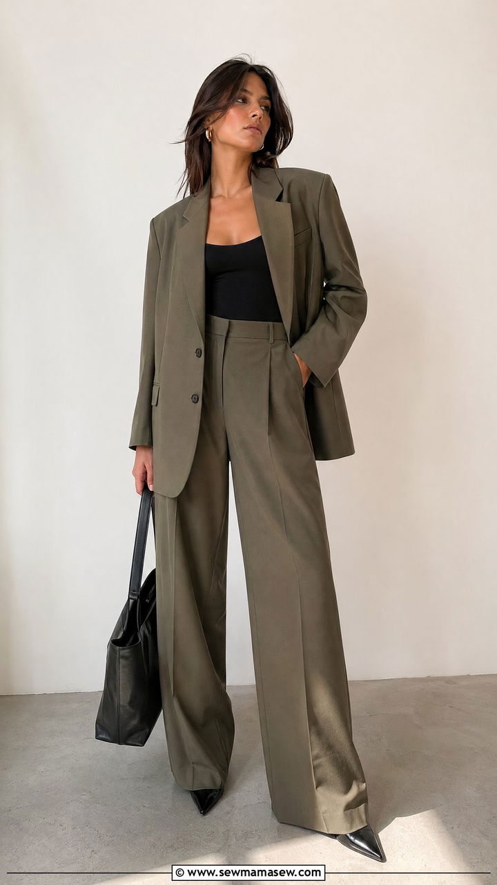 Oversized Blazer With Wide Leg Trousers And Heels - 35 casual oversized blazer outfits