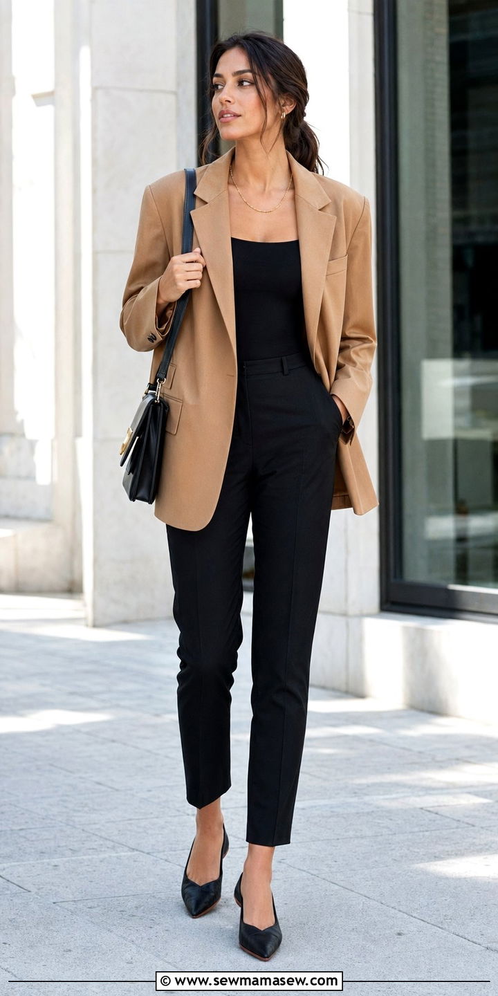 Oversized Blazer with Slim Trousers - 30 Workwear capsule wardrobe