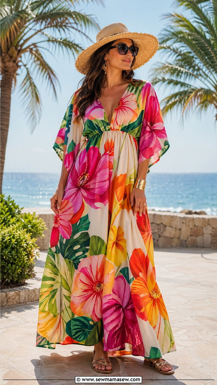 Oversized Floral Print Maxi Dress - 35 Spring floral print outfits