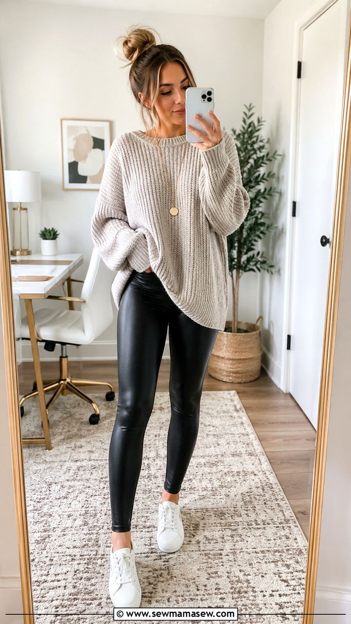 Oversized Sweater and Leggings Outfit for Software Engineers - 30 Software engineer outfit ideas