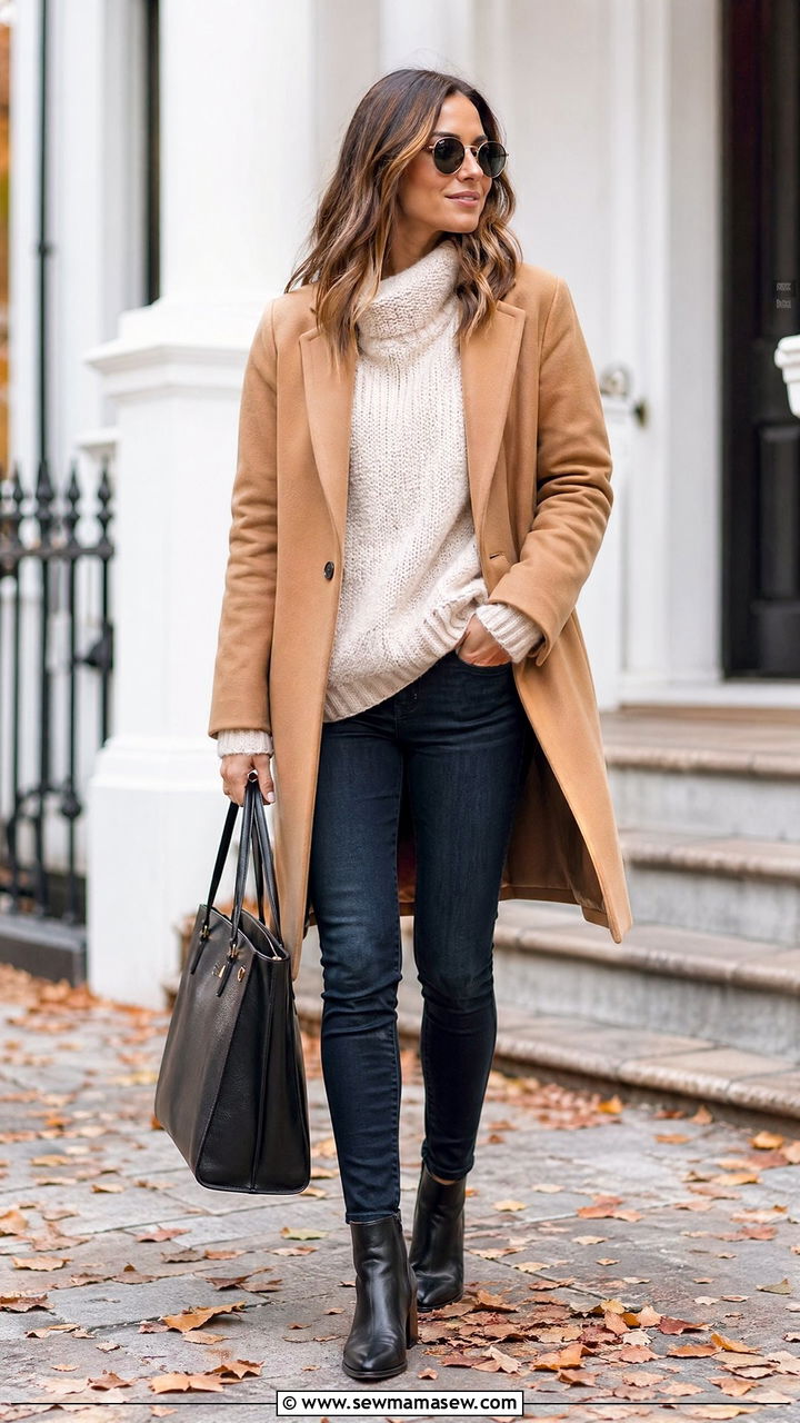 Oversized Sweater and Skinny Jeans With Ankle Boots - 35 casual outfits ideas