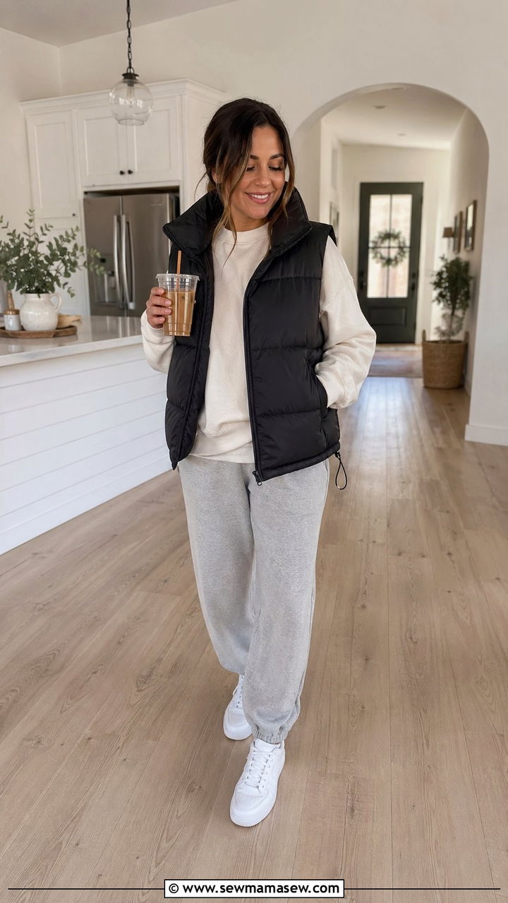 Oversized Sweatshirt With Relaxed Joggers - 35 Modest outfit ideas for moms