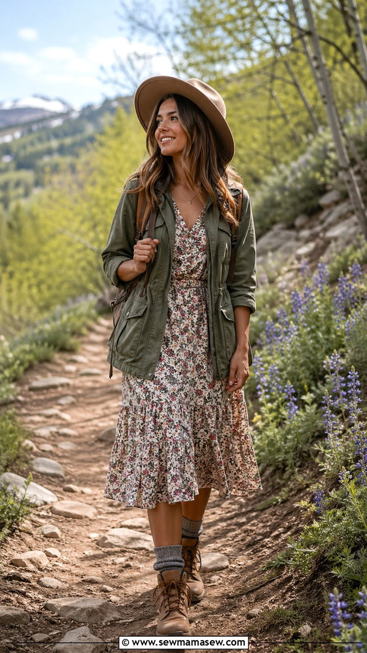 Oversized White Shirt Over a Slip Dress With Flat Sandals for a Sunset Picnic - 30 Spring outdoor outfits