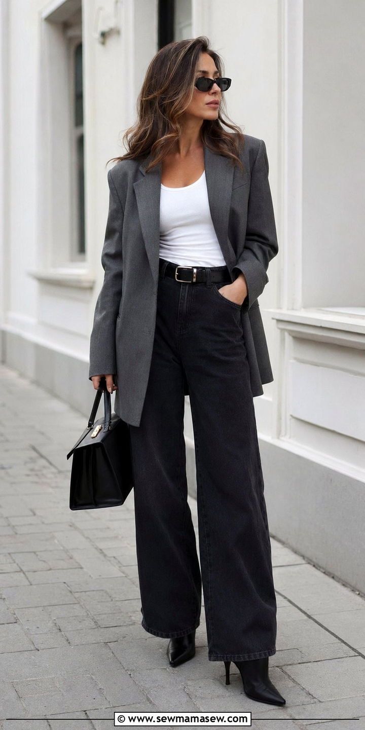 Oversized blazer and baggy jeans outfit - 30 Work outfits with jeans