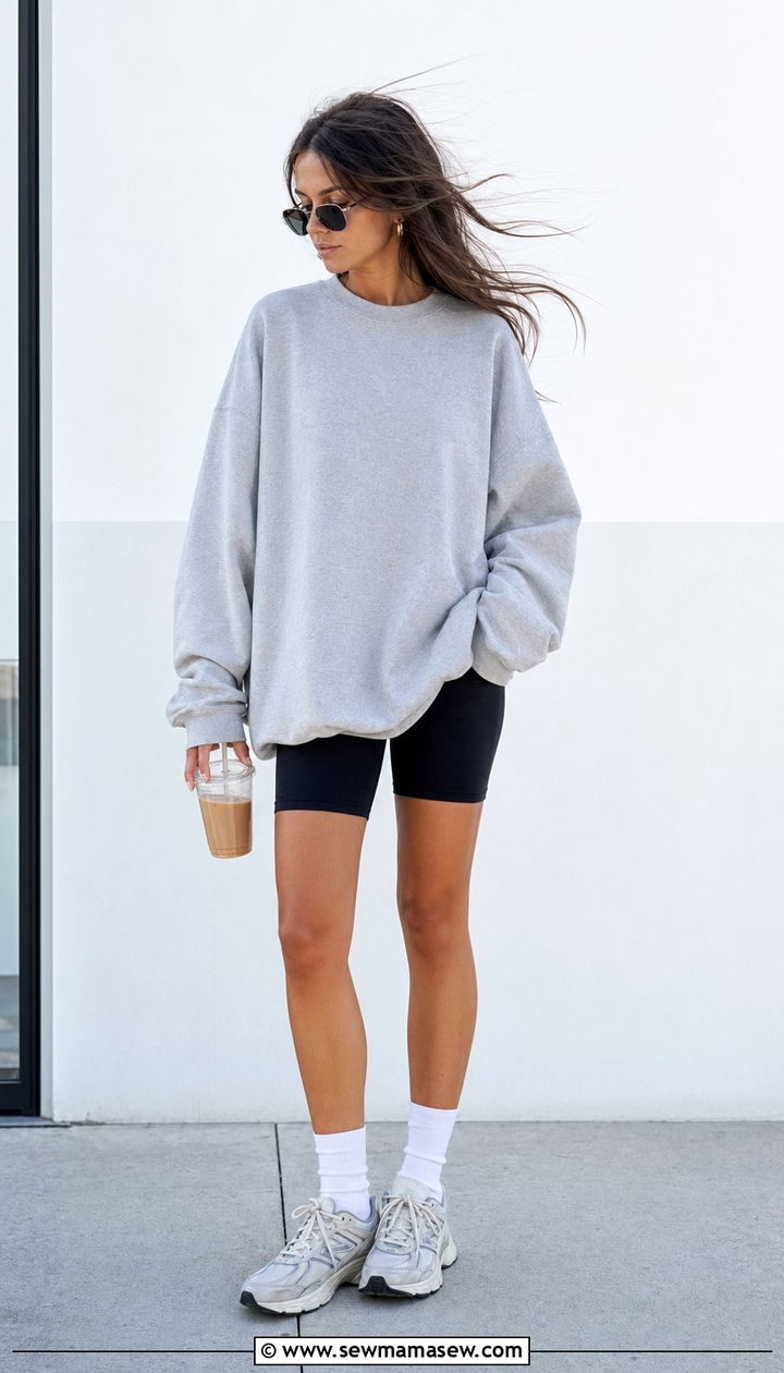 Oversized sweatshirt outfit for a windy day - 30 windy day outfits casual