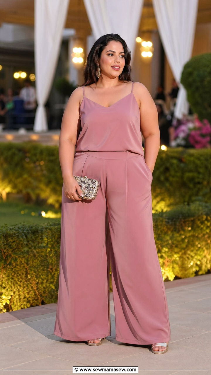 Palazzo Pants Set for Wedding - 35 Wedding guest outfits plus size