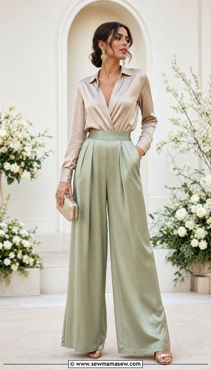 Palazzo Pants Wedding Guest Outfit - 30 wedding guest outfits for modest women