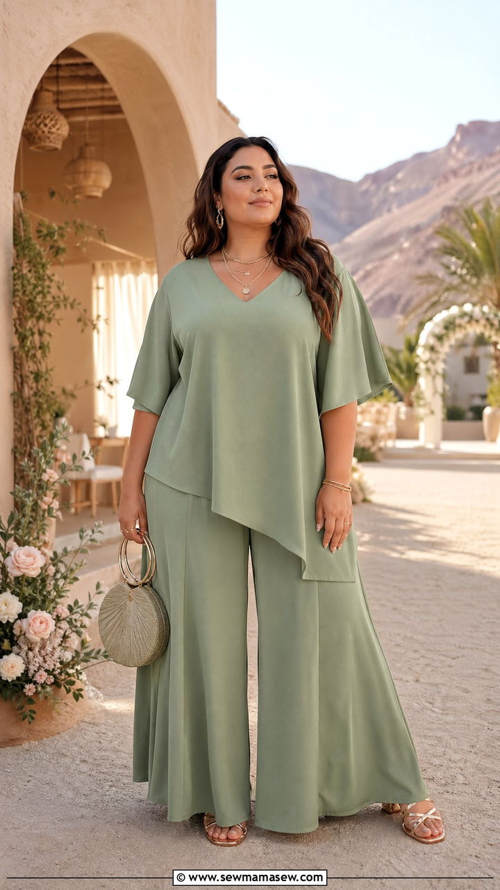 Palazzo Set Curvy Women Wedding Guest Outfit - 35 Wedding guest outfits curvy women