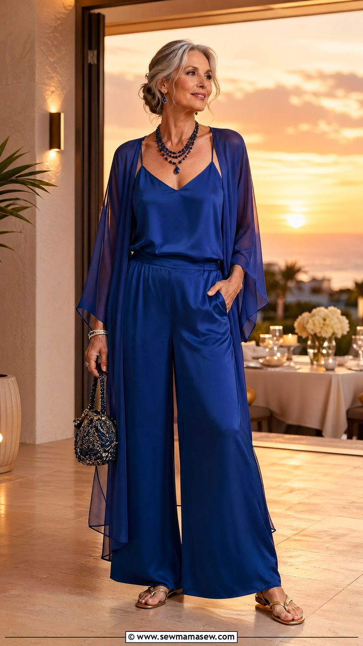 Palazzo pants and camisole summer outfit for women over 50 - 35 What to wear in summer for women over 50