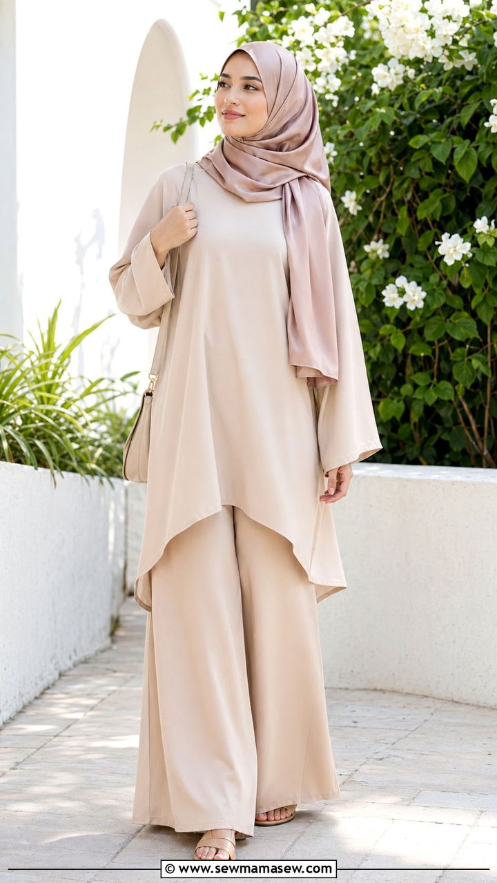 Palazzo pants and tunic top hijab outfit - 35 Modest outfit ideas with hijab