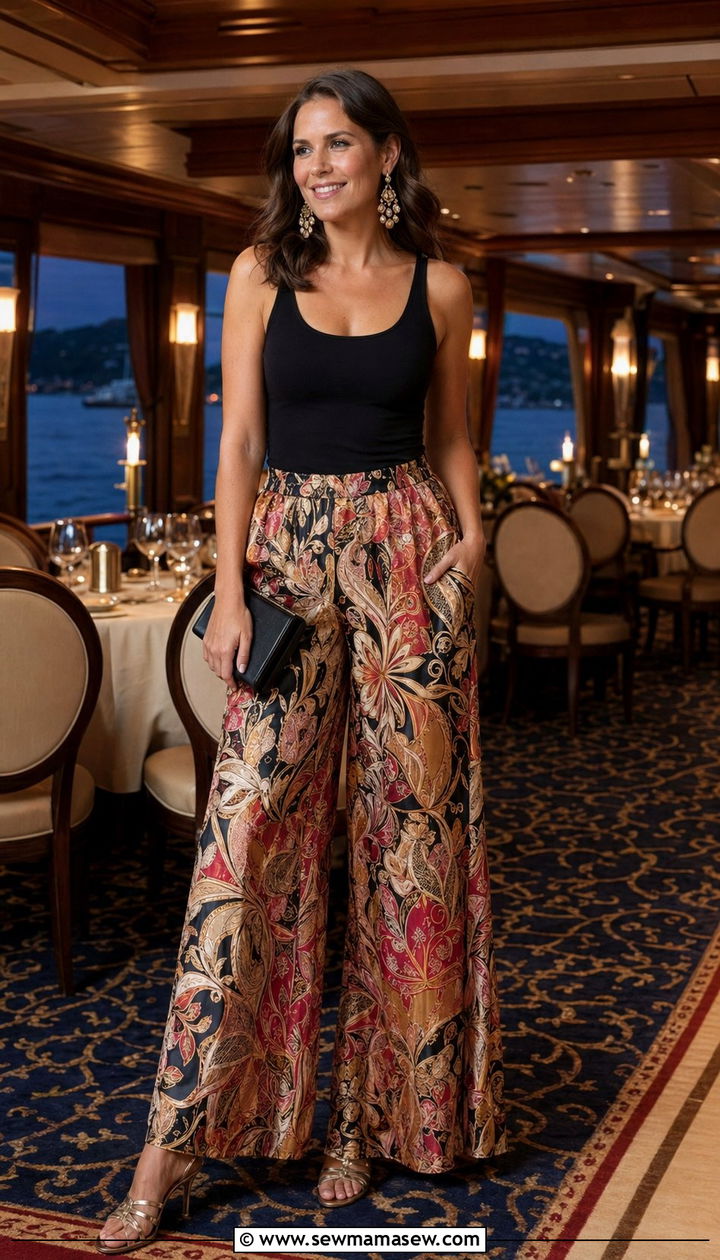 Palazzo pants river cruise evening outfit - 35 River cruise outfit ideas