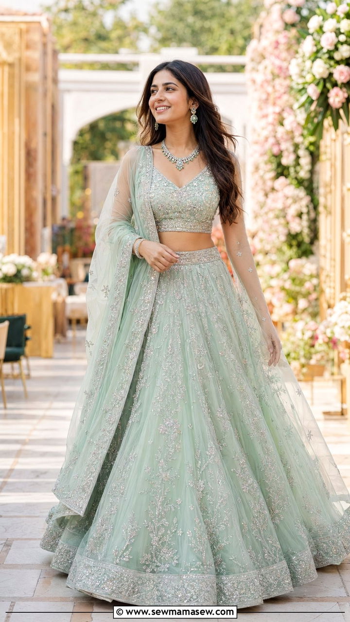 Pastel Lehenga for Sangeet Ceremony - 35 Sangeet outfit ideas