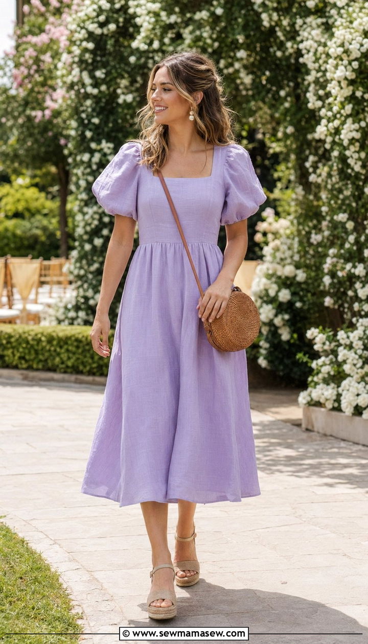 Pastel Linen Dress Spring Wedding - 30 wedding guest outfits inspo