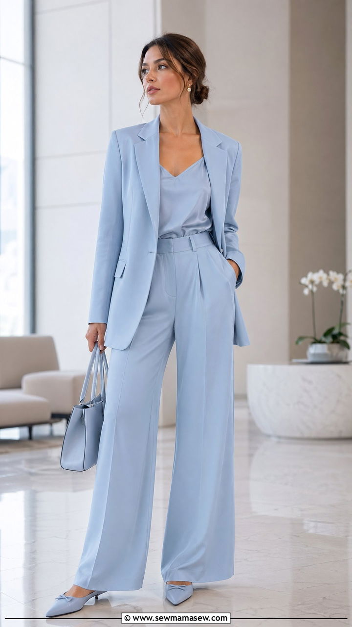 Pastel Monochrome Outfit With Tailored Pieces - 35 Trendy spring outfits