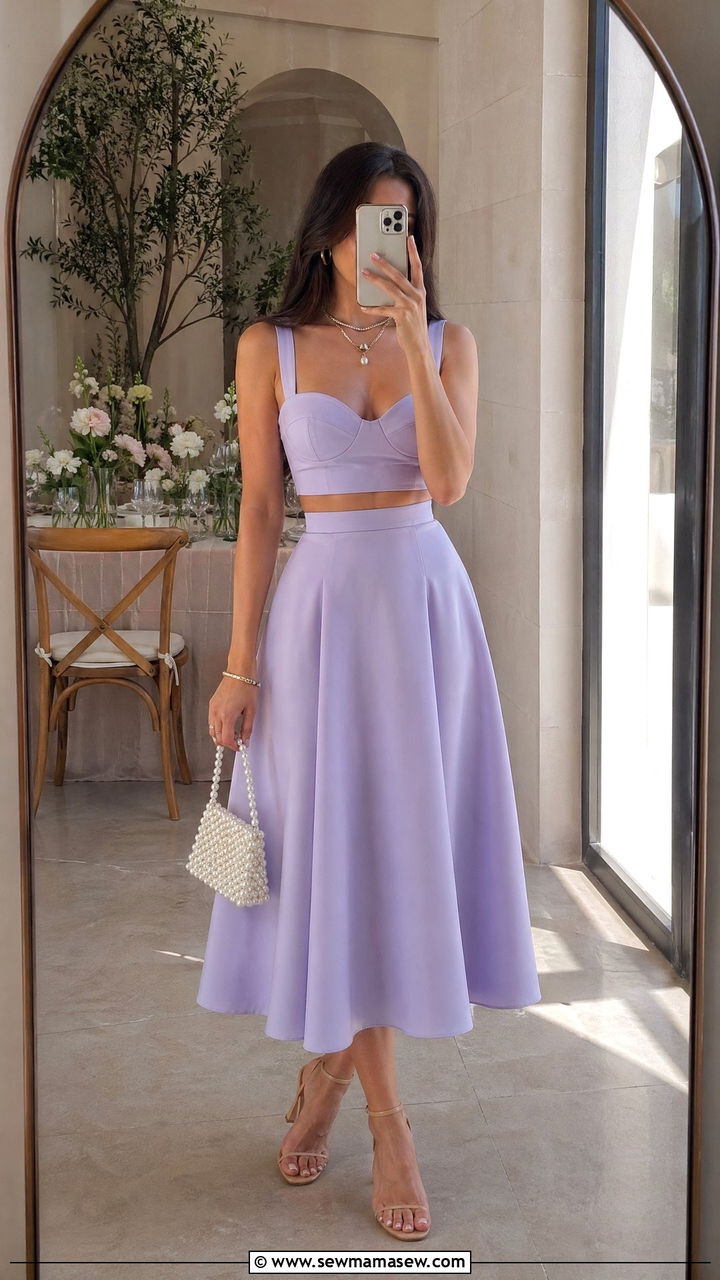 Pastel Two Piece Set For Wedding - 35 Wedding guest outfits for tall women