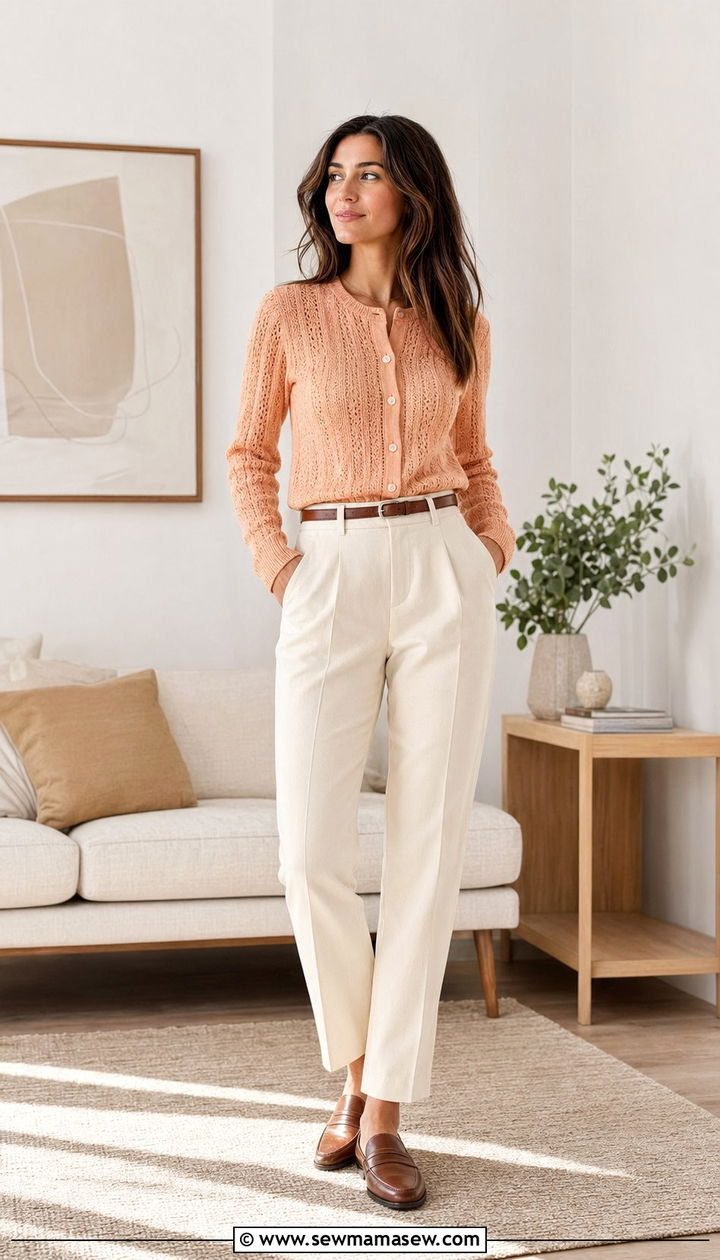 Peach Cardigan Outfit - 35 Peach outfit ideas