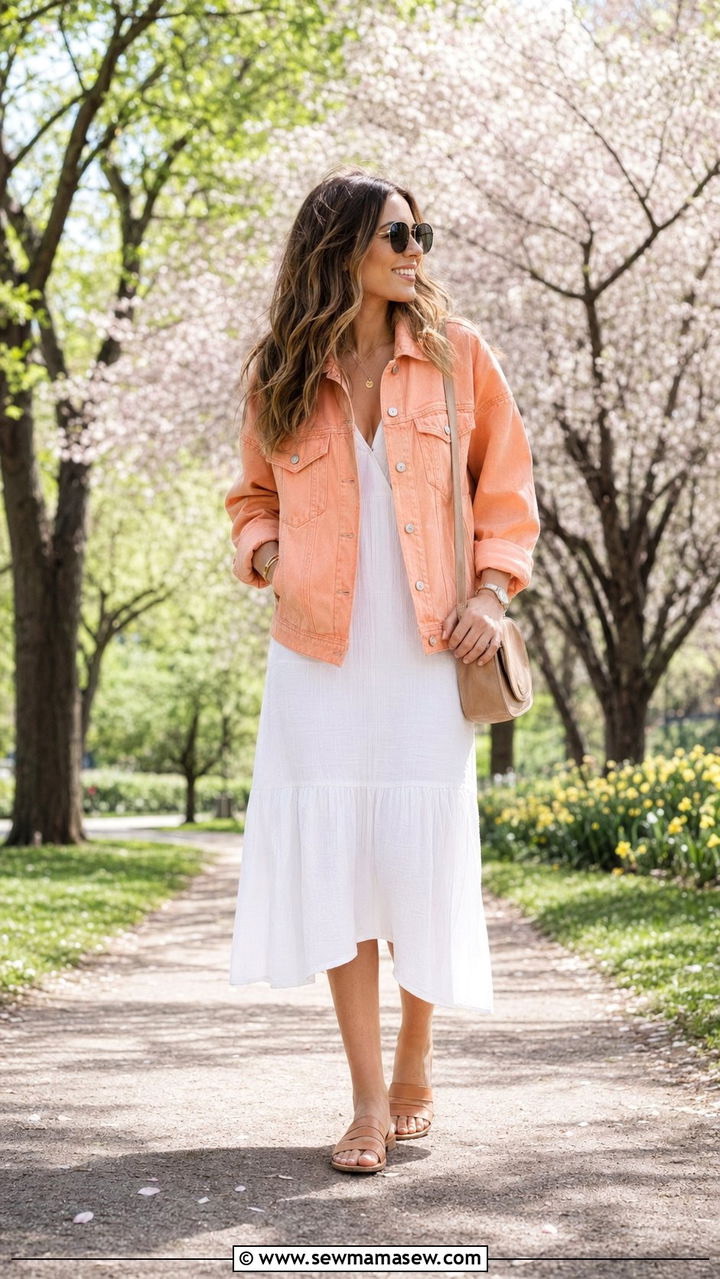 Peach Denim Jacket Outfit - 35 Peach outfit ideas